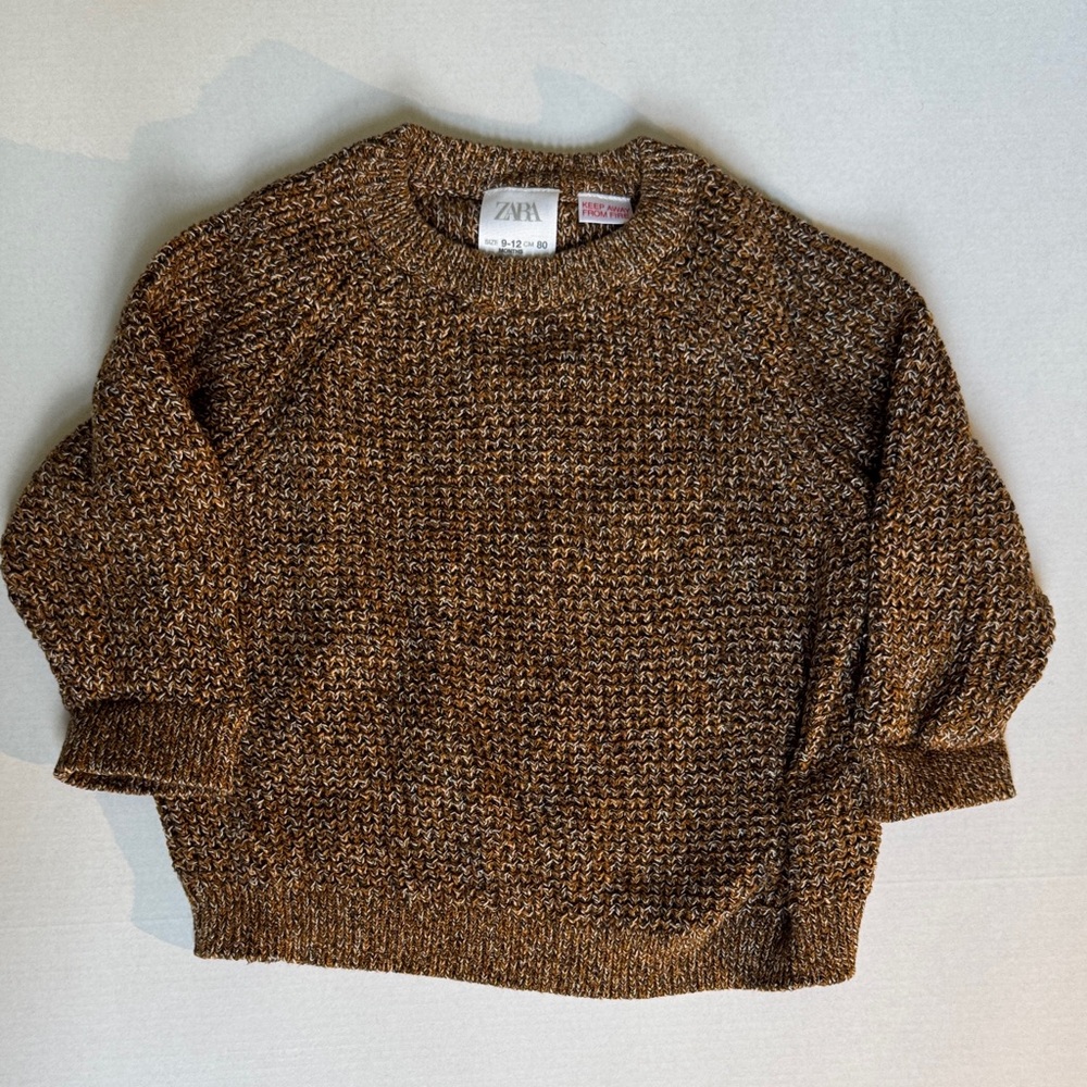 Zara Textured Brown Sweater